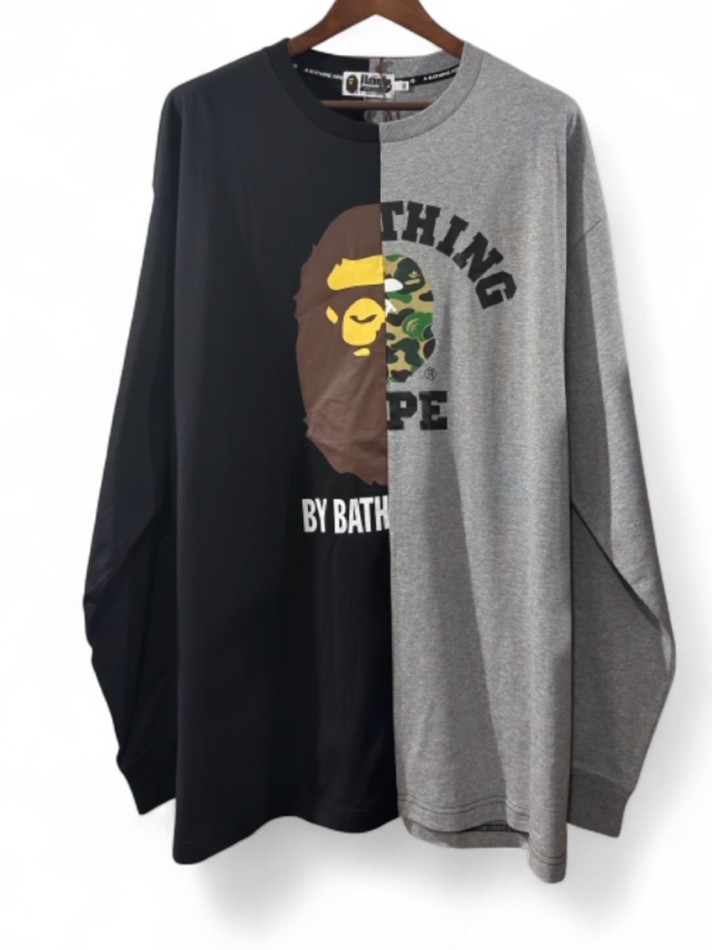 A Bathing Ape BAPE College & By Bathing Long Sleeve T-shirt Size Men’s 3XL (NWT)